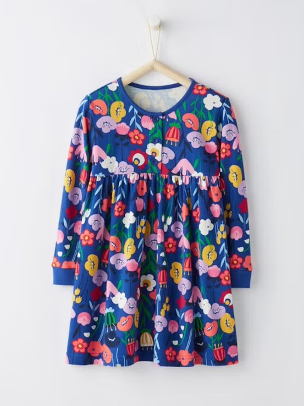 Hanna Andersson Blue Floral Long sleeve size 6/7 100% Cotton